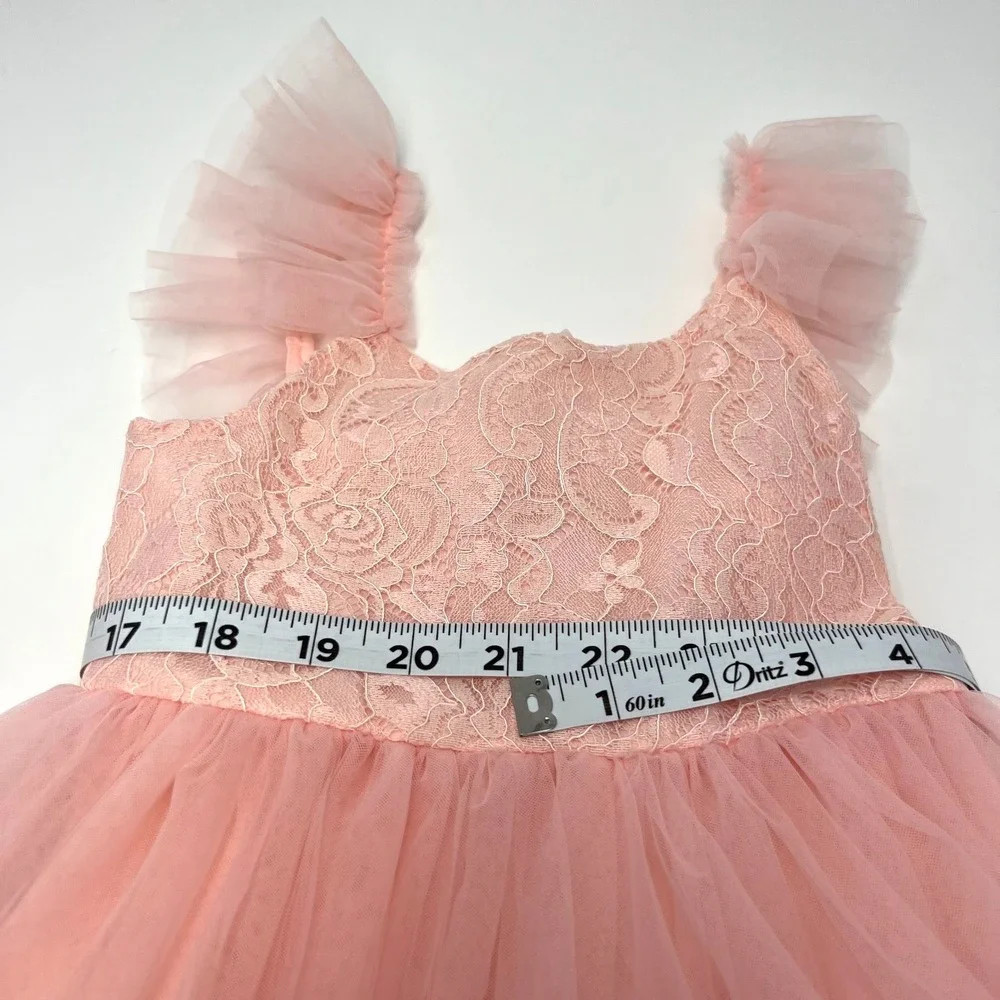 Child's Lace Tulle Tutu Dress 2T 3T Flower Girl Pageant Dress Ball Formal Gown